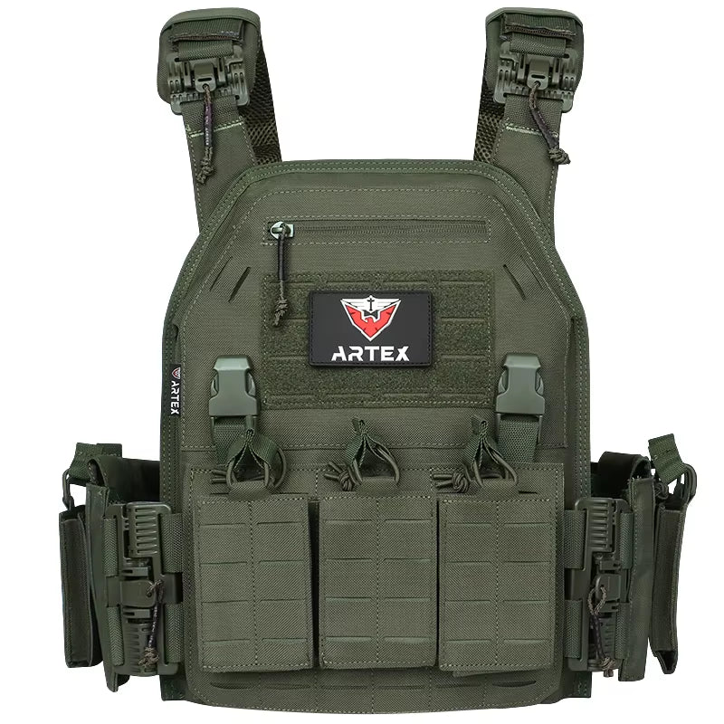 Artex New Combat Vest 6094 Quick Detachable Light Laser Cut Tactical Vest Black Gear to Carry Airsoft Carrier Combat Equipment