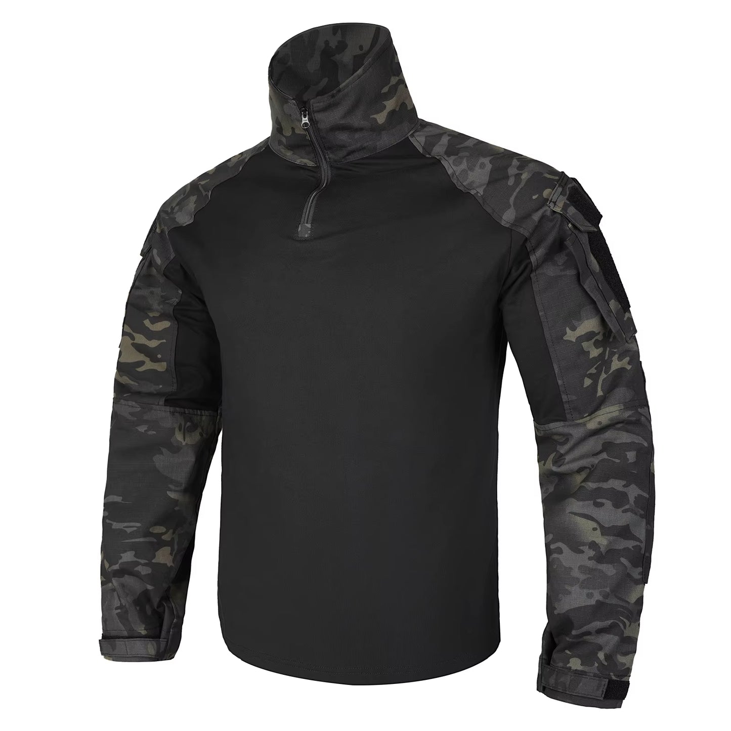 Combat Shirt with Elbow Pads for Hunting Outdoor Tops Tactical Clothes MC Tiger Stripes Shirts