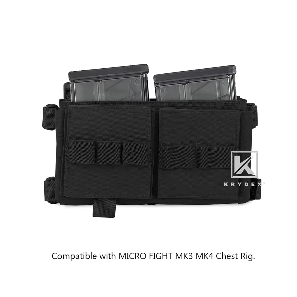 Tactical Double Rifle 7.62 HK Magazine Pouch Insert Elastic Buld-In Mag Holder with Hook Fasteners for MK3 MK4 Chest Rig