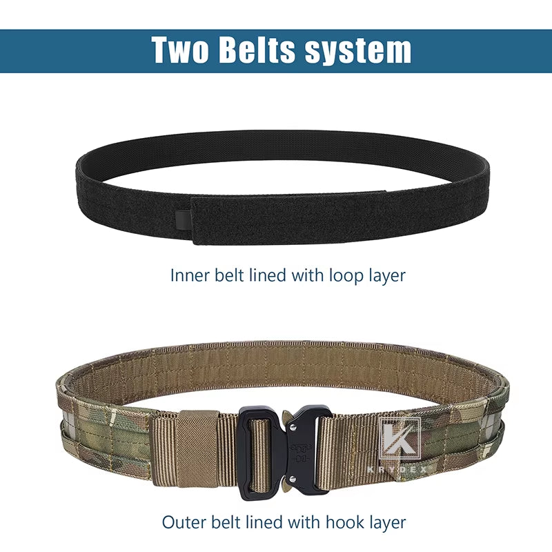 Camo 2 in 1 Rigger Duty MOLLE Belt for Hunting Shooting 1.75” & 1.5” 2-Color Quick Release Outer & Inner Tactical Belt