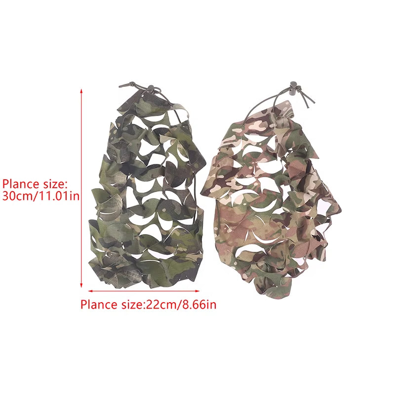 3D Tactical Camo Net Helmet Cover Laser Cut Nylon Drawstring Camo Helmet Cover Scrim CS Paintball Paratrooper Accessories