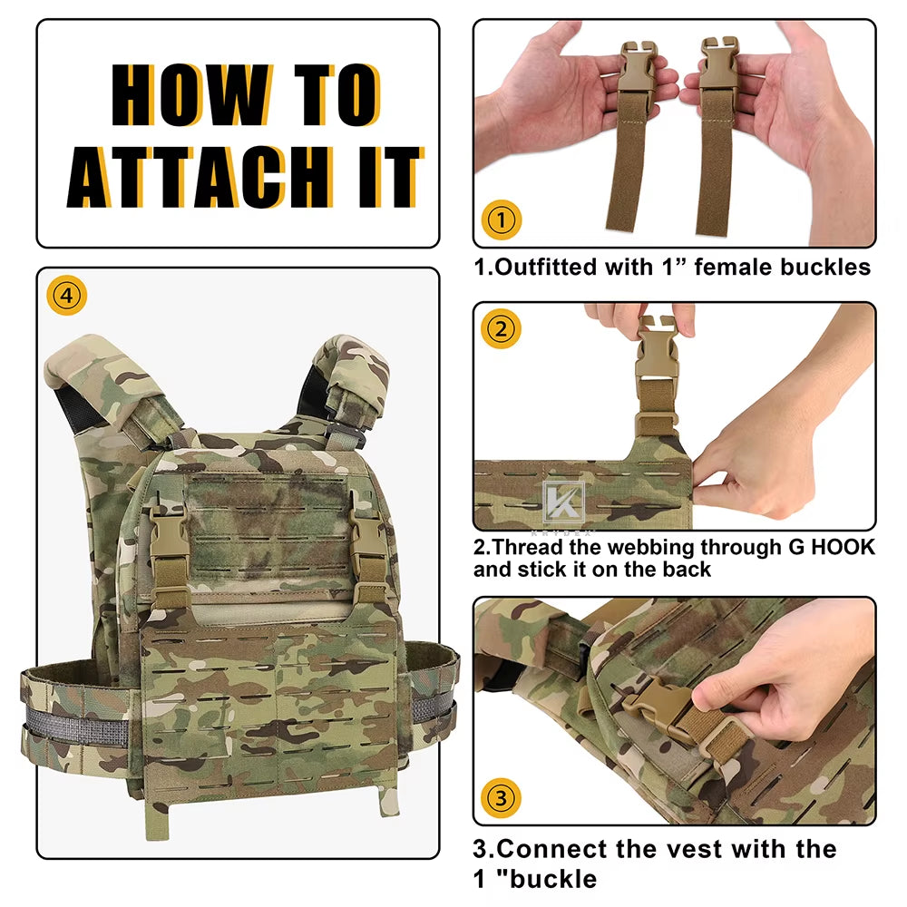 Tactical MOLLE Front Panel Detachable Flap Adapt G Hook Buckle for Hunting Vest Plate Carrier Chest Rig Accessories