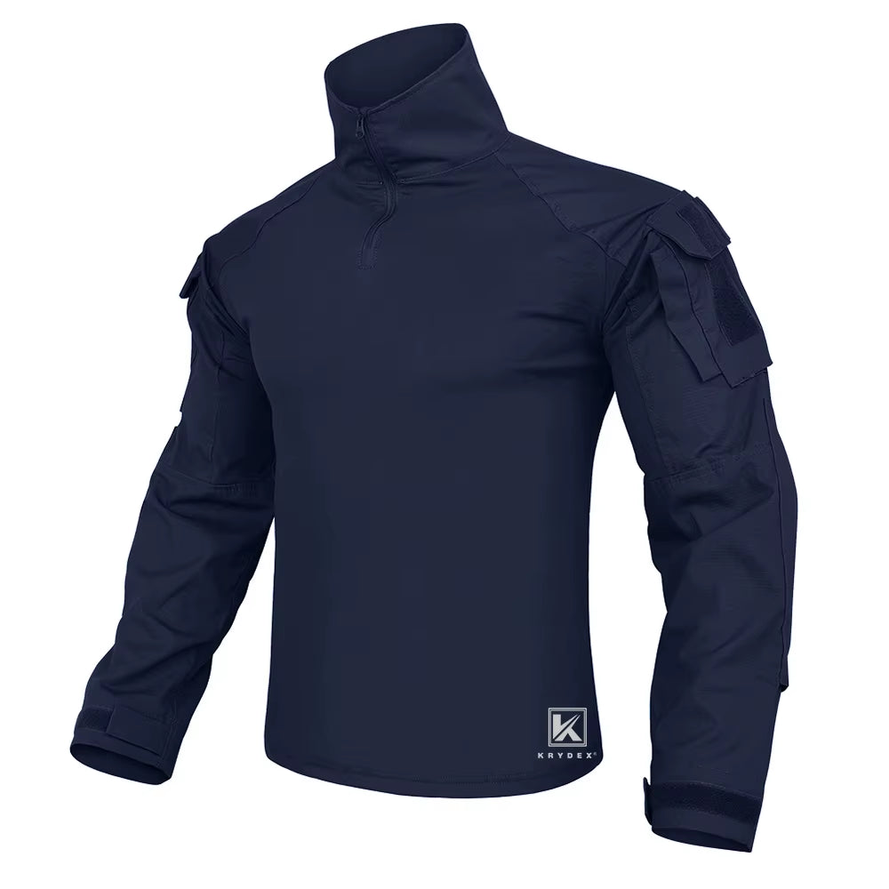 Combat Shirt with Elbow Pads for Hunting Outdoor Tops Tactical Clothes MC Tiger Stripes Shirts