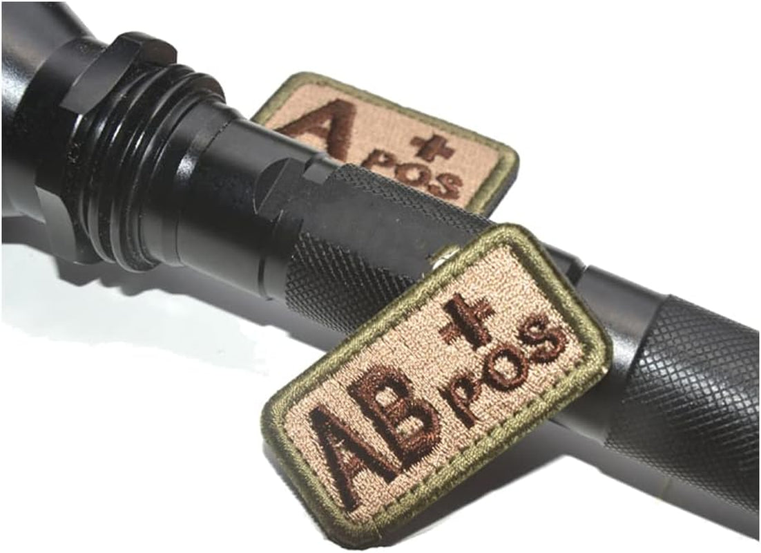 8 PCS Blood Type Patches A+ B+ AB+ 0+ Positive A- B- AB- 0- Negative Embroidered Tactical Patch Hook and Loop