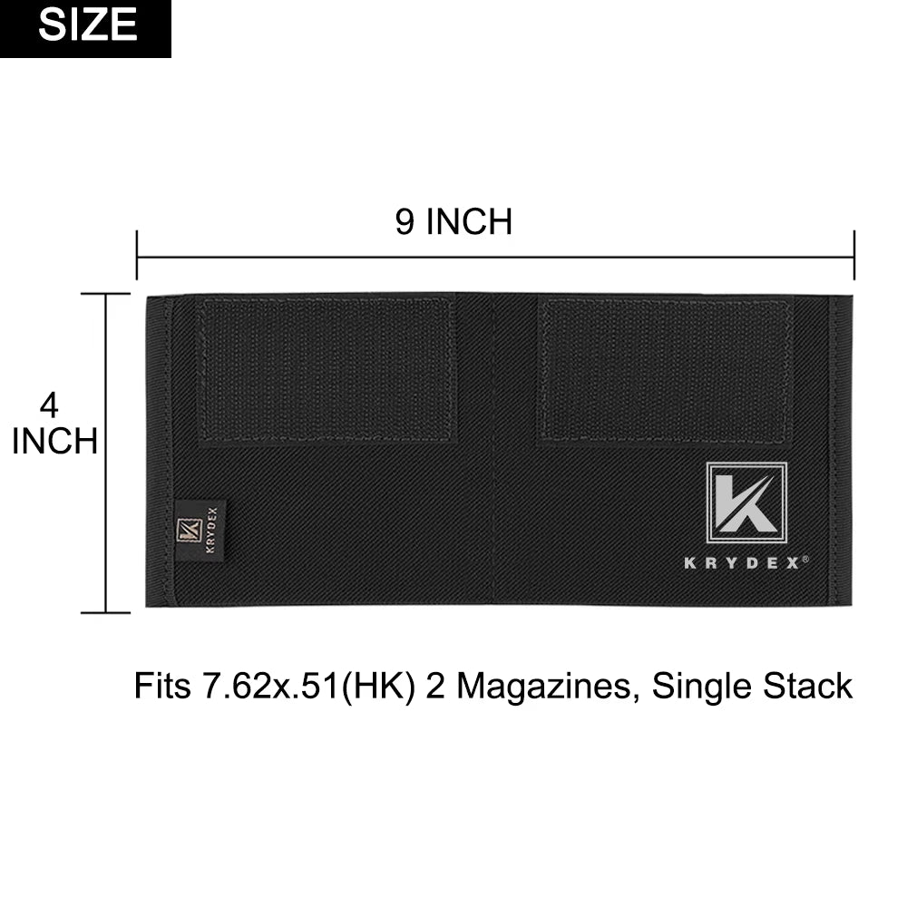 Tactical Double Rifle 7.62 HK Magazine Pouch Insert Elastic Buld-In Mag Holder with Hook Fasteners for MK3 MK4 Chest Rig