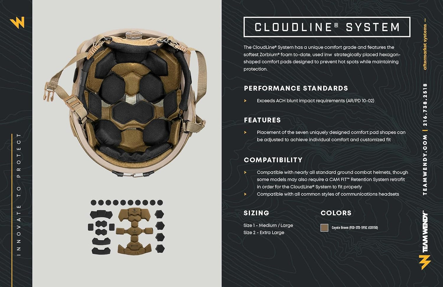 Cloudline Combat Helmet Liner System | Softest Zorbium Foam | Exceeds ACH Blunt Impact Requirements | Adjustable for Comfort and Fit