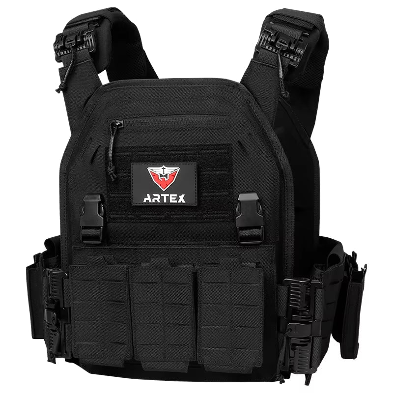 Artex New Combat Vest 6094 Quick Detachable Light Laser Cut Tactical Vest Black Gear to Carry Airsoft Carrier Combat Equipment