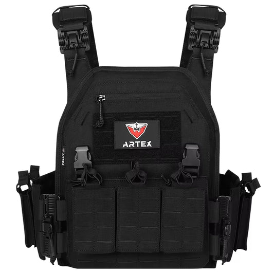 Artex New Combat Vest 6094 Quick Detachable Light Laser Cut Tactical Vest Black Gear to Carry Airsoft Carrier Combat Equipment